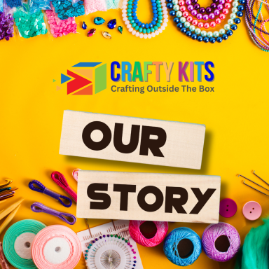 Craft supplies and colourful Kits with "Our Story" Read More