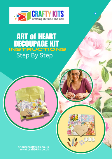 The Art of Heart Decoupage Kit Step by Step instructions all you need to turn heart shapes into stunning works of art.  